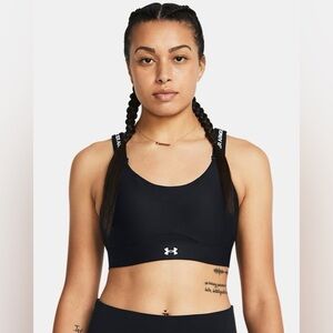 UA Infinity 2.0 High Women's Sports Bra Black Cross Strap High Impact Size S